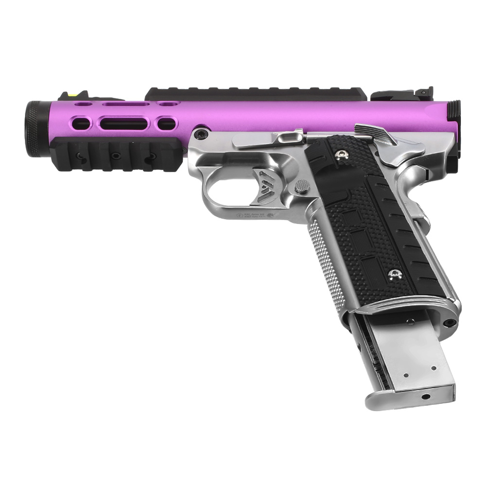 Wei-ETech Galaxy 1911 Vollmetall GBB 6mm BB Satin-Chrome / purple Bild 5