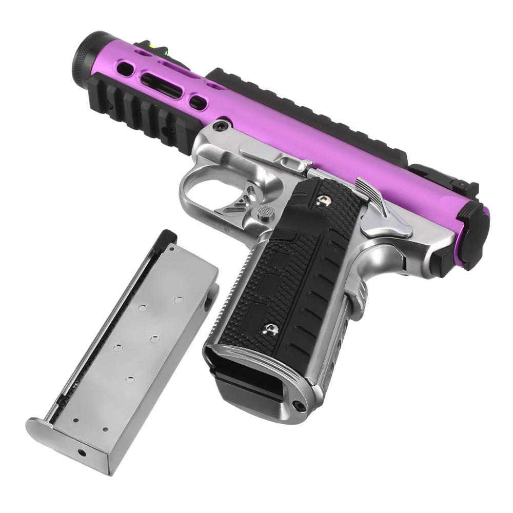 Wei-ETech Galaxy 1911 Vollmetall GBB 6mm BB Satin-Chrome / purple Bild 6