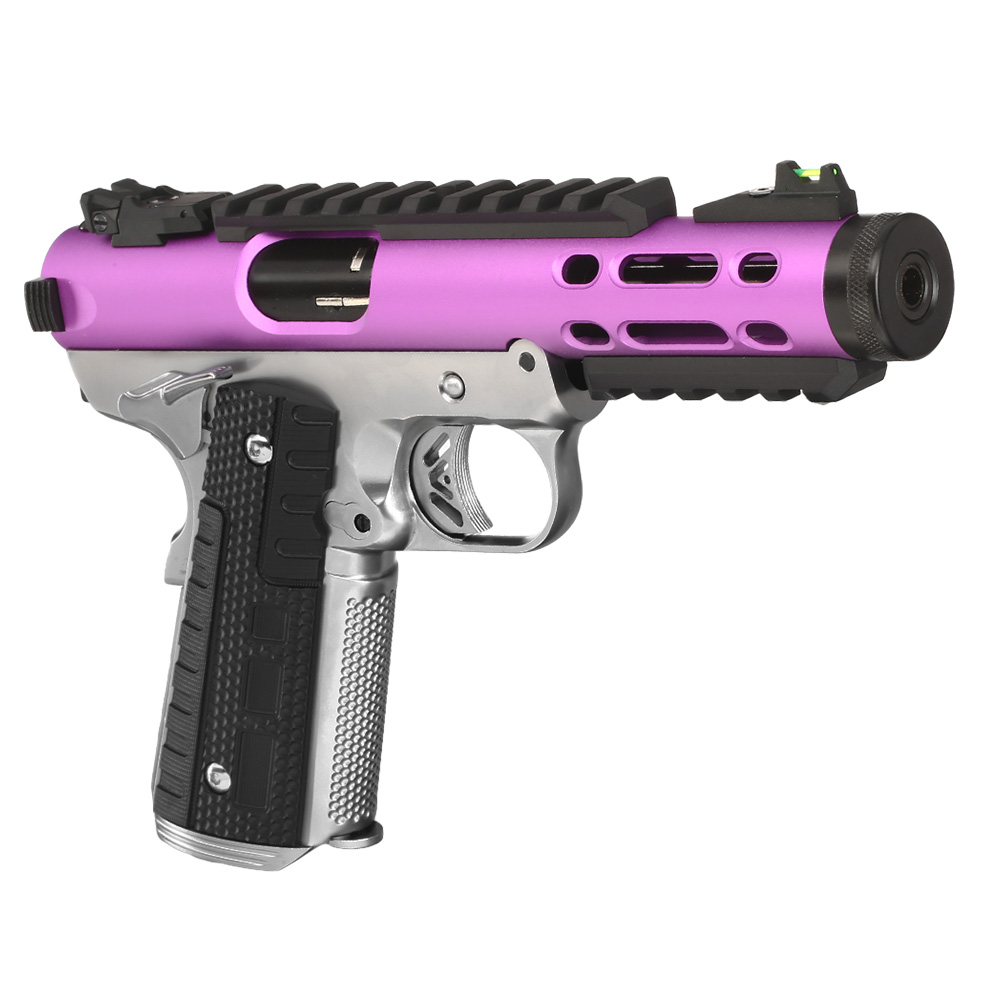 Wei-ETech Galaxy 1911 Vollmetall GBB 6mm BB Satin-Chrome / purple Bild 7