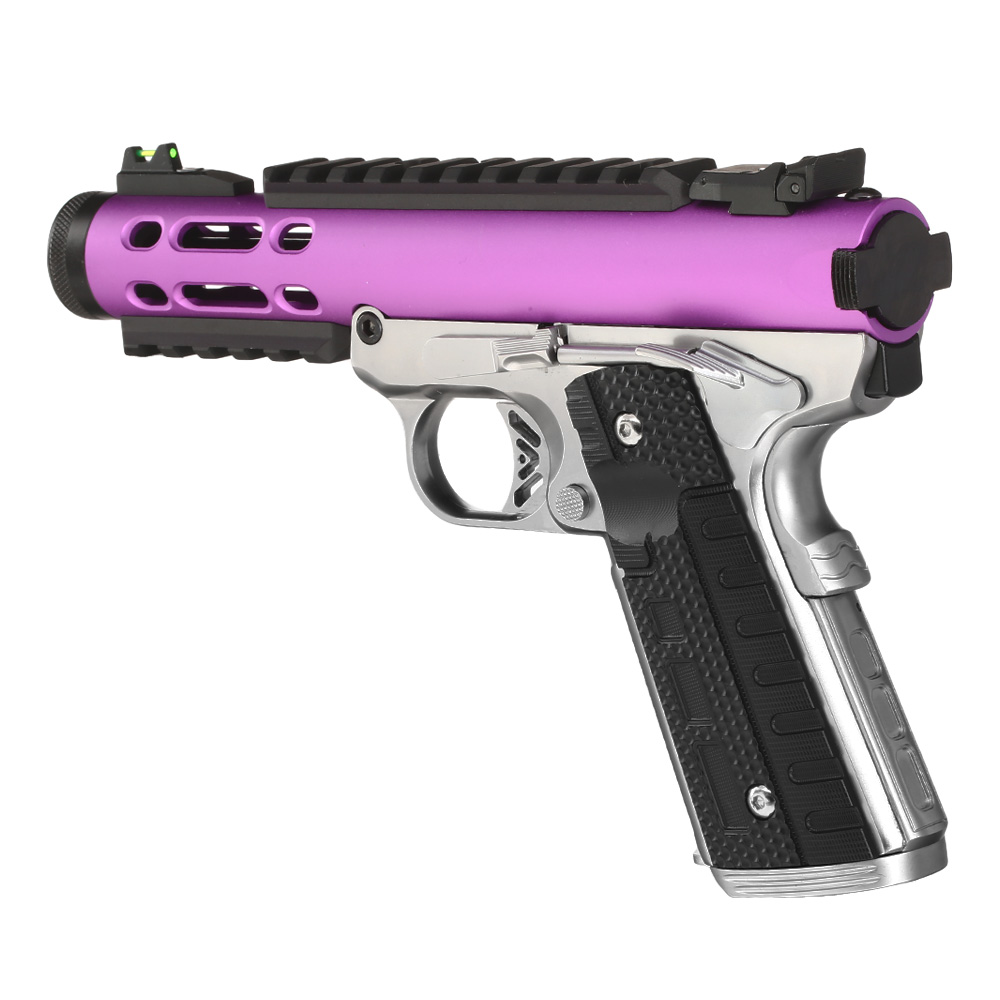 Wei-ETech Galaxy 1911 Vollmetall GBB 6mm BB Satin-Chrome / purple Bild 8