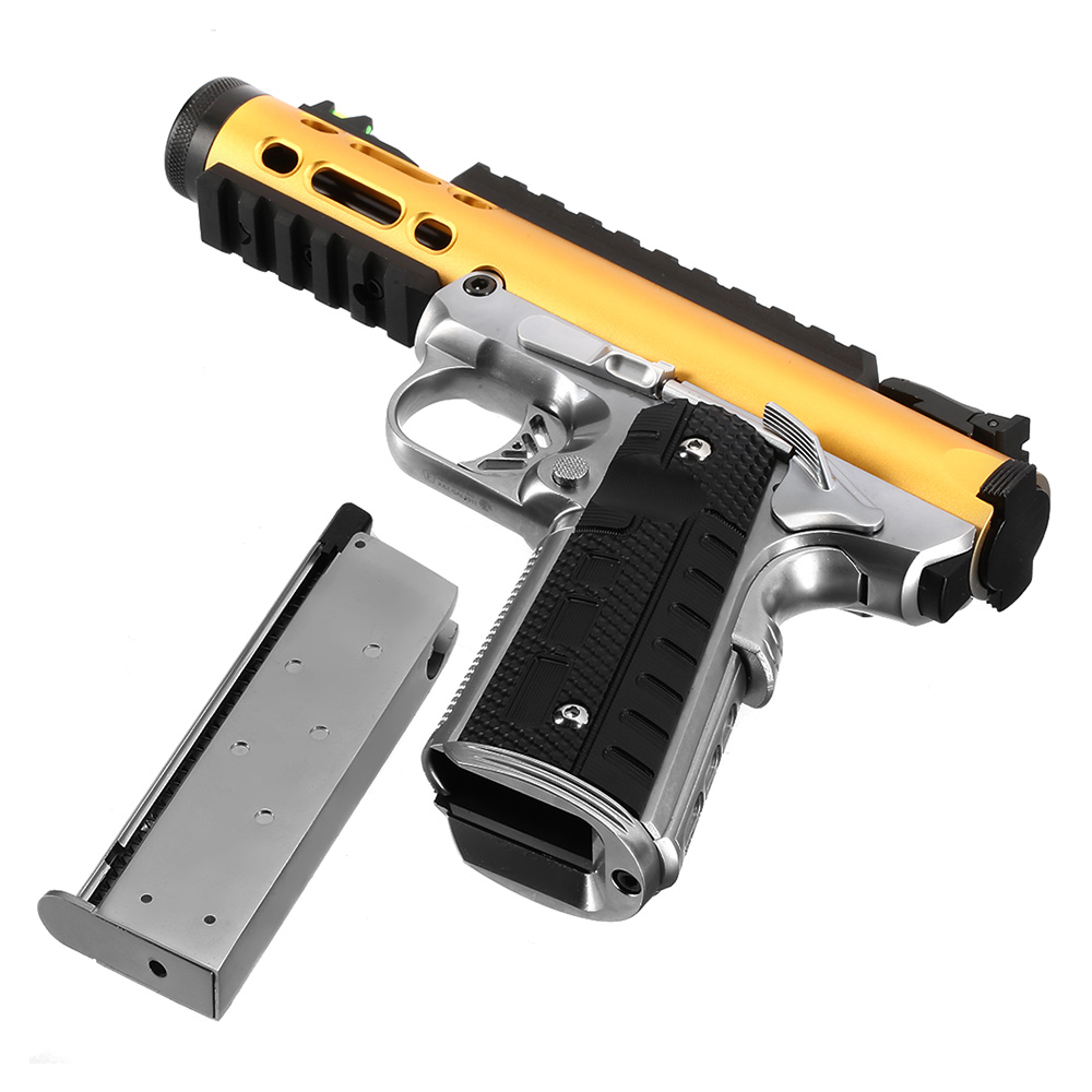 Wei-ETech Galaxy 1911 Vollmetall GBB 6mm BB Satin-Chrome / gold Bild 6