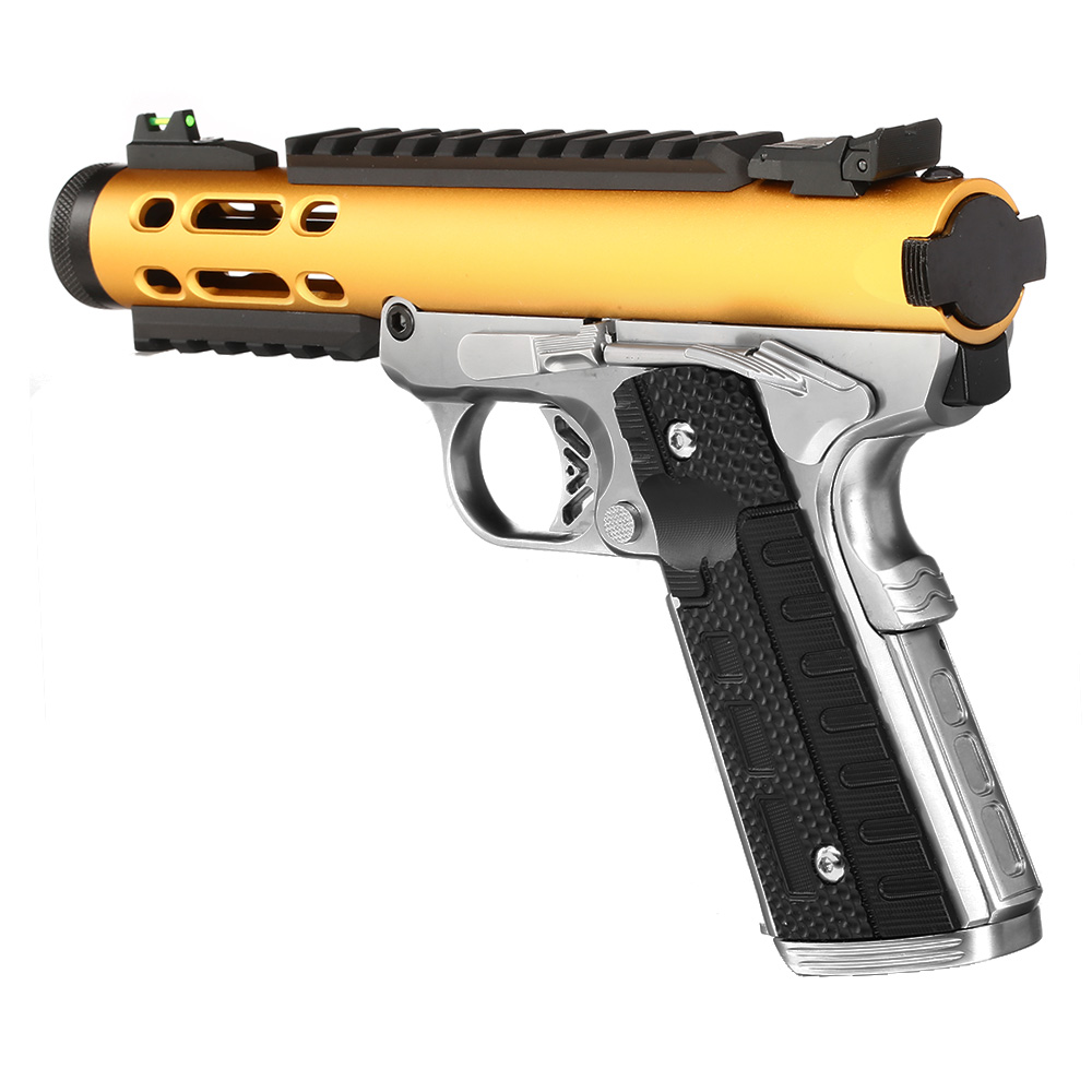 Wei-ETech Galaxy 1911 Vollmetall GBB 6mm BB Satin-Chrome / gold Bild 8