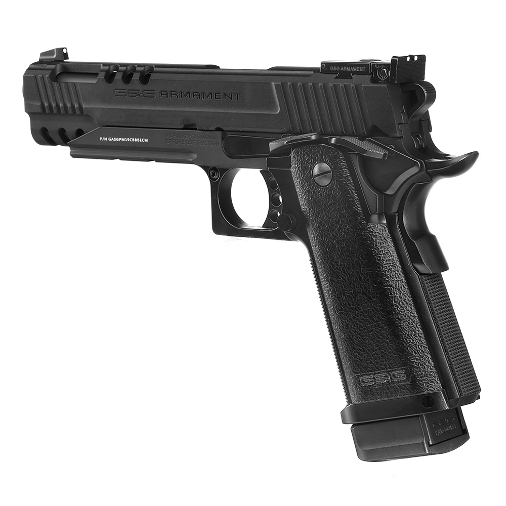 G&G GPM1911 CP Airsoftpistole Hi-Capa Metallrahmen GBB 6mm BB schwarz inkl. Pistolenkoffer Bild 10