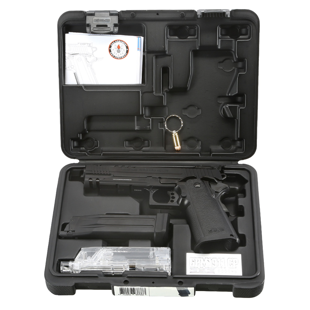 G&G GPM1911 CP Airsoftpistole Hi-Capa Metallrahmen GBB 6mm BB schwarz inkl. Pistolenkoffer Bild 8