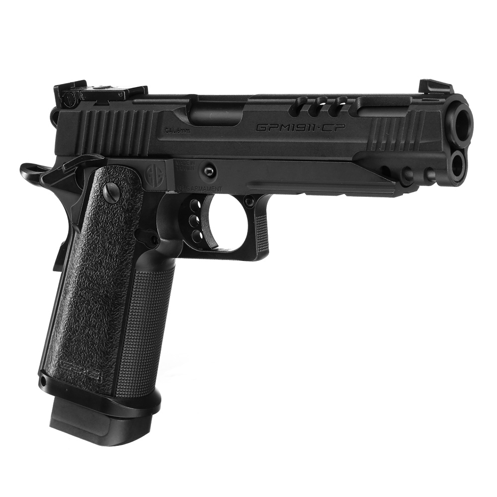 G&G GPM1911 CP Airsoftpistole Hi-Capa Metallrahmen GBB 6mm BB schwarz inkl. Pistolenkoffer Bild 9