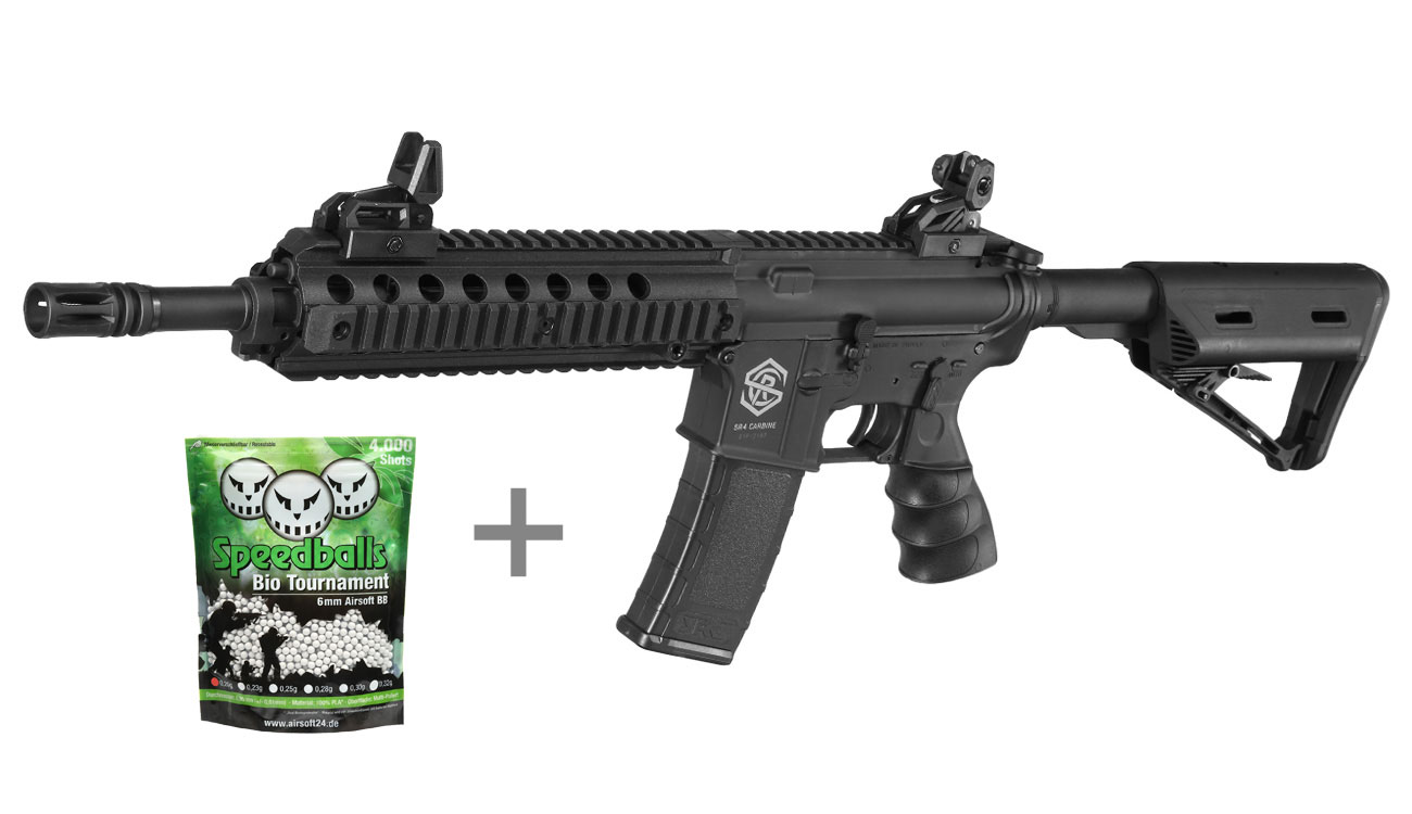 SRC M4 SR4 ST-Delta M Sportline Airsoft Polymer AEG 6mm BB + Speedballs
