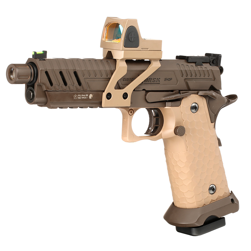 Vorsk Airsoft Hi-Capa 5.1 Vengeance mit HD5141 LPZ Vollmetall GBB 6mm BB Tan / Bronze