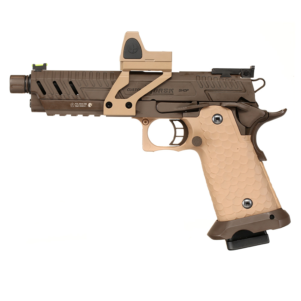 Vorsk Airsoft Hi-Capa 5.1 Vengeance mit HD5141 LPZ Vollmetall GBB 6mm BB Tan / Bronze Bild 1