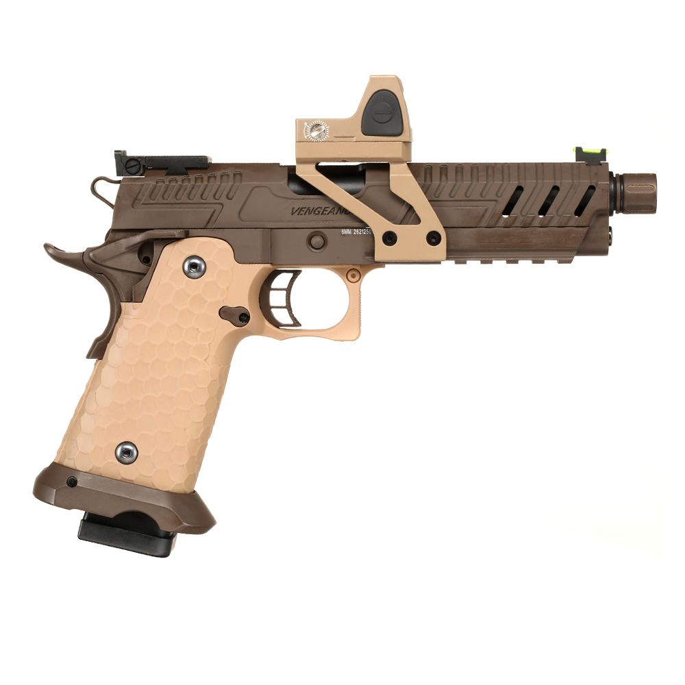 Vorsk Airsoft Hi-Capa 5.1 Vengeance mit HD5141 LPZ Vollmetall GBB 6mm BB Tan / Bronze Bild 3