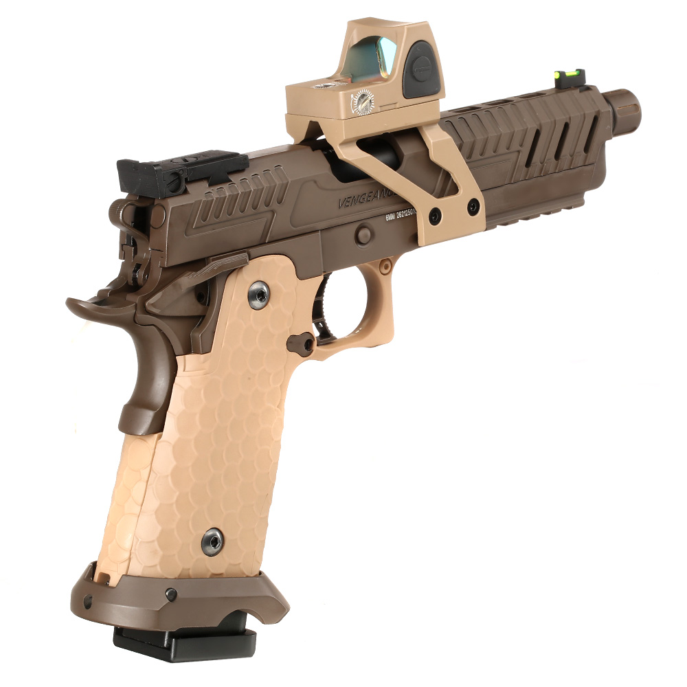 Vorsk Airsoft Hi-Capa 5.1 Vengeance mit HD5141 LPZ Vollmetall GBB 6mm BB Tan / Bronze Bild 4