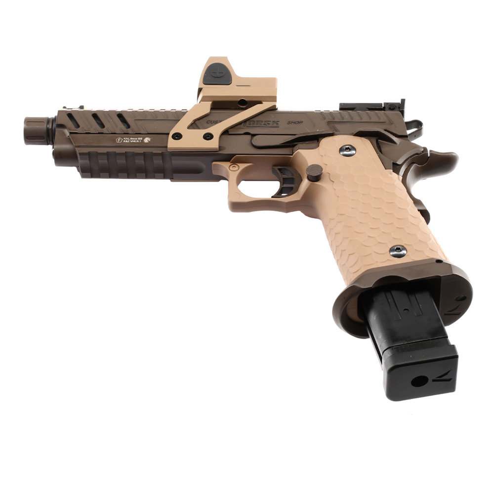 Vorsk Airsoft Hi-Capa 5.1 Vengeance mit HD5141 LPZ Vollmetall GBB 6mm BB Tan / Bronze Bild 5