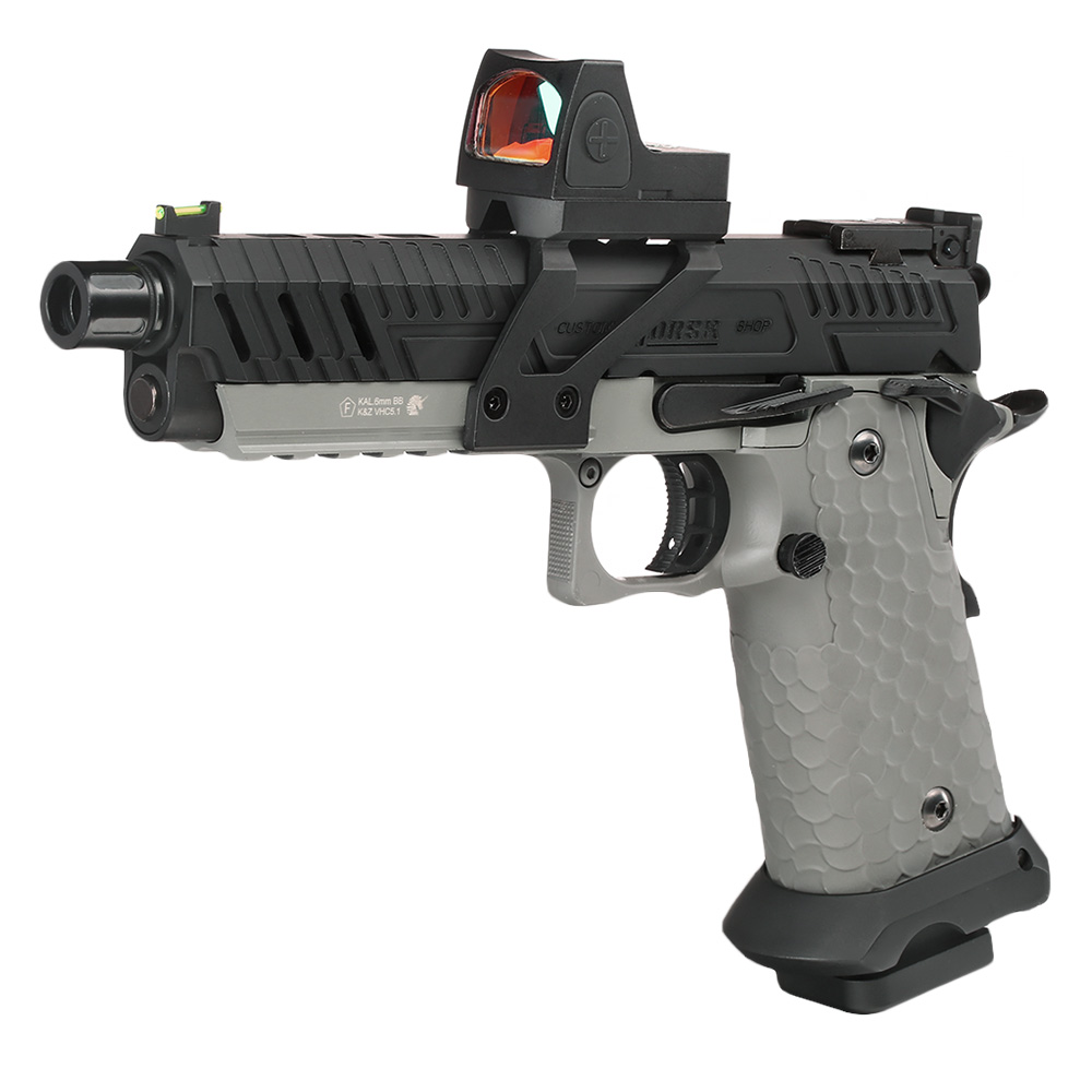 Vorsk Airsoft Hi-Capa 5.1 Vengeance mit HD5141 LPZ Vollmetall GBB 6mm BB grau / schwarz