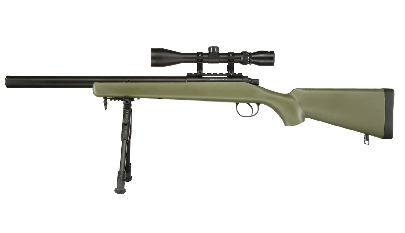 Well M700 Short-Type Snipergewehr inkl. Zweibein / Zielfernrohr Springer 6mm BB oliv Bild 11