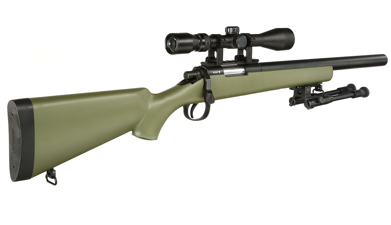 Well M700 Short-Type Snipergewehr inkl. Zweibein / Zielfernrohr Springer 6mm BB oliv Bild 3