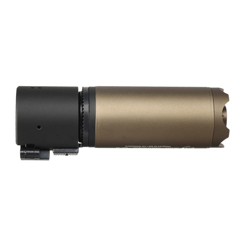 ASG B&T Rotex-V Compact Aluminium Silencer mit Stahl Flash-Hider 14mm- Mud-Earth Bild 2