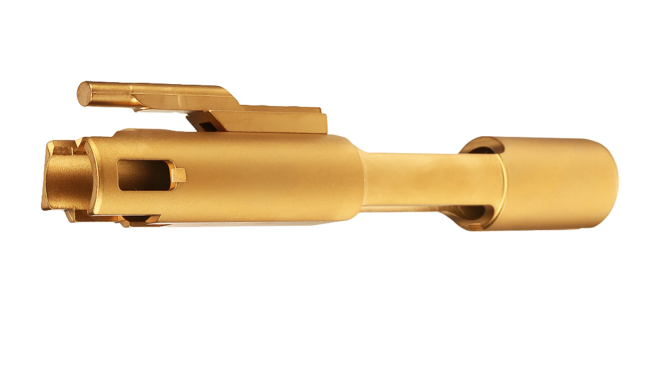 RA-Tech CNC Stahl Bolt-Carrier ohne Nozzle Set Titanium-Gold f. GHK M4 / M16 GBB Serie