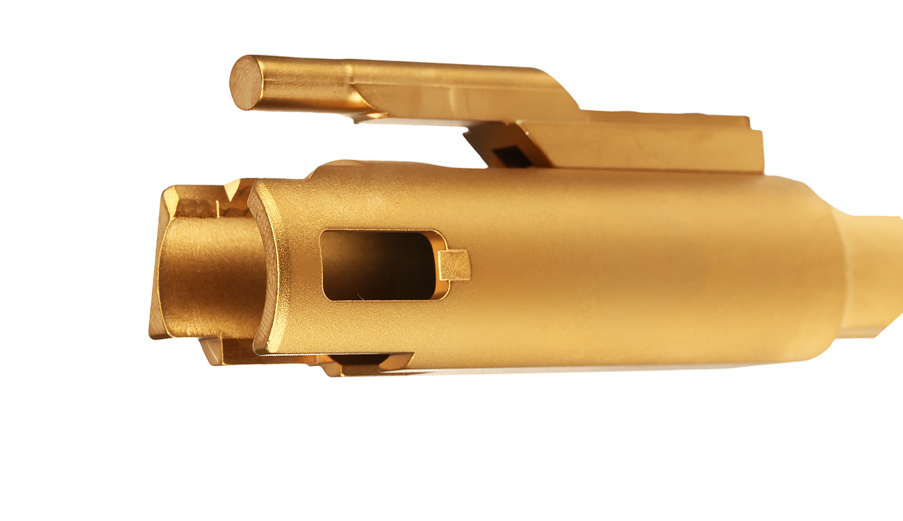 RA-Tech CNC Stahl Bolt-Carrier ohne Nozzle Set Titanium-Gold f. GHK M4 / M16 GBB Serie Bild 5