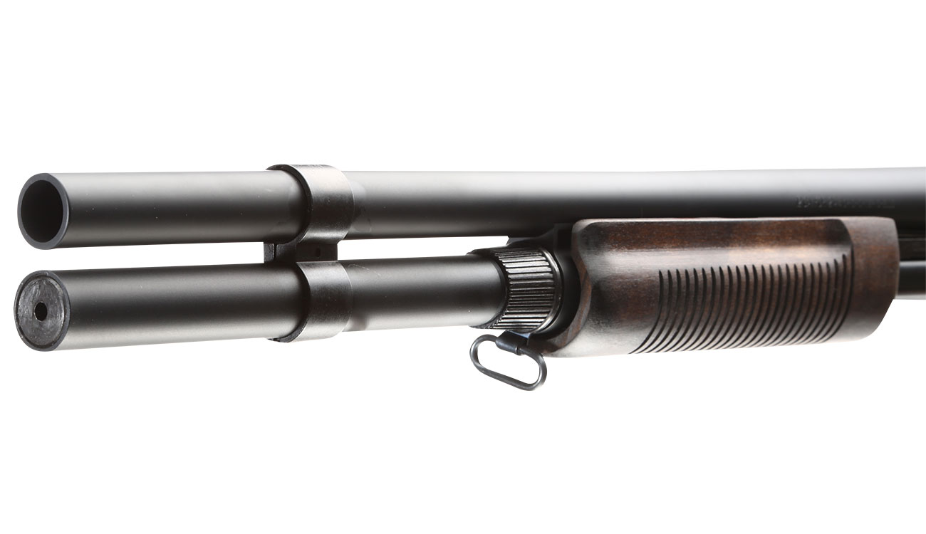 Maruzen M870 Extension Custom Pump Action Gas Shotgun mit Hlsenauswurf 6mm BB Echtholz Bild 6