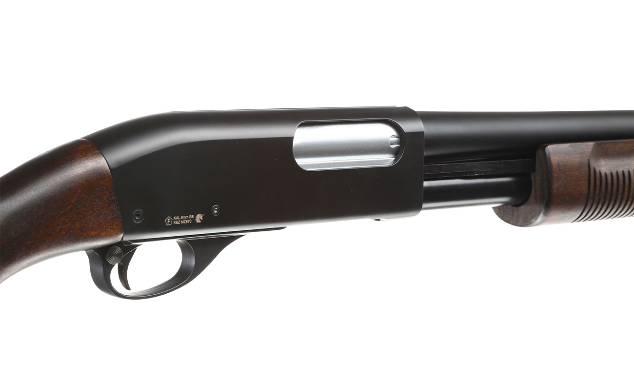 Maruzen M870 Extension Custom Pump Action Gas Shotgun mit Hlsenauswurf 6mm BB Echtholz Bild 8