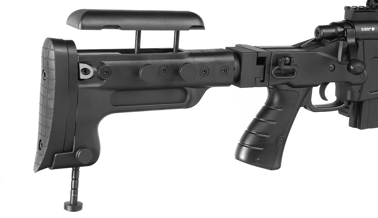 Ersatzteilset Well MB4419-3D Mk13 Mod 7 Snipergewehr inkl. Zweibein / Zielfernrohr Springer 6mm BB schwarz Bild 10