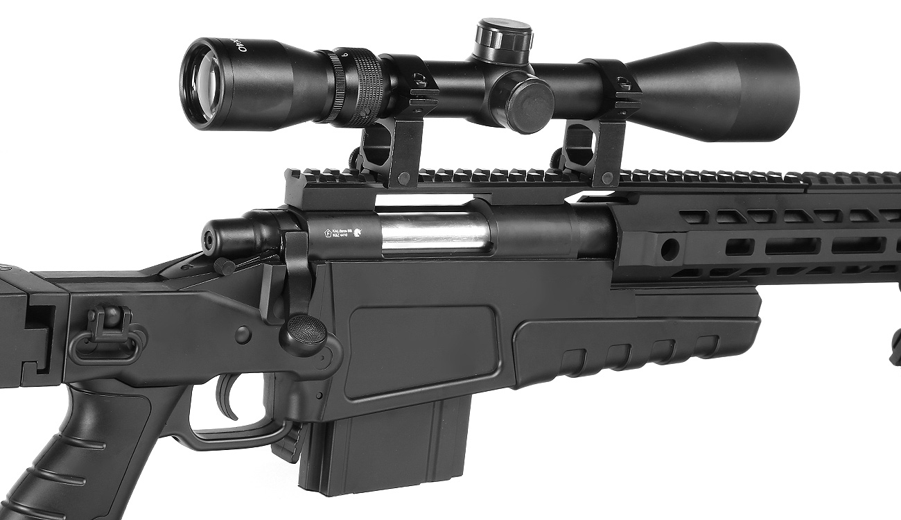 Ersatzteilset Well MB4419-3D Mk13 Mod 7 Snipergewehr inkl. Zweibein / Zielfernrohr Springer 6mm BB schwarz Bild 8