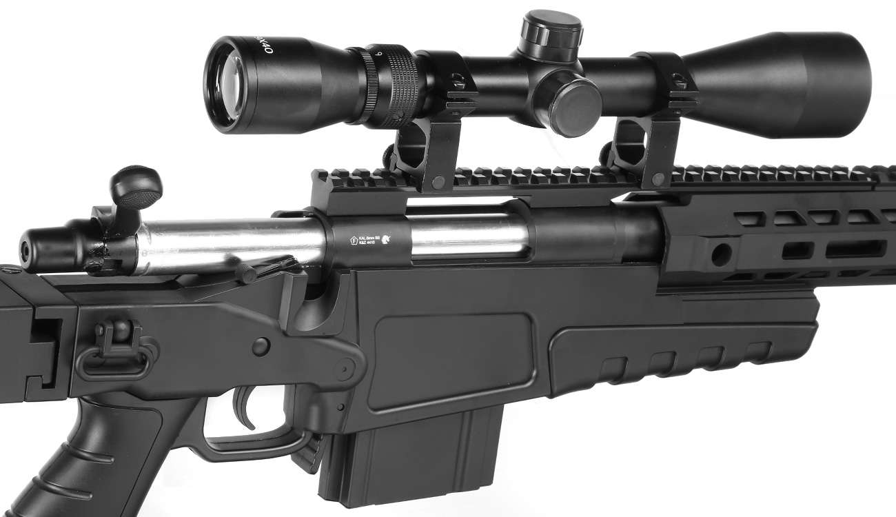 Ersatzteilset Well MB4419-3D Mk13 Mod 7 Snipergewehr inkl. Zweibein / Zielfernrohr Springer 6mm BB schwarz Bild 9
