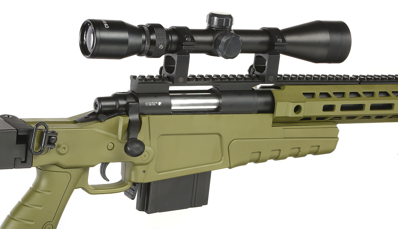 Well MB4419-3D Mk13 Mod 7 Snipergewehr inkl. Zweibein / Zielfernrohr Springer 6mm BB oliv Bild 8
