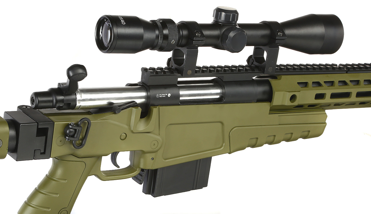 Well MB4419-3D Mk13 Mod 7 Snipergewehr inkl. Zweibein / Zielfernrohr Springer 6mm BB oliv Bild 9