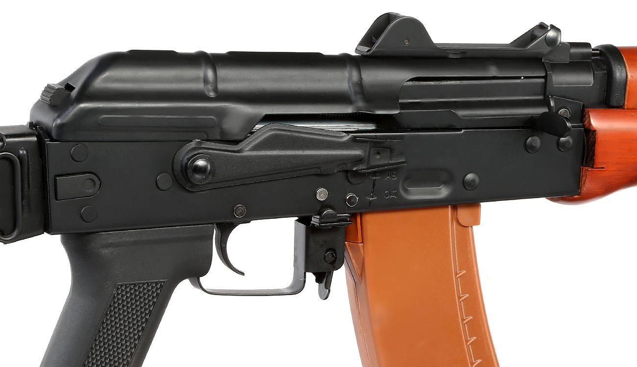 Double Bell AKS-74UN Professional Line Vollmetall S-AEG 6mm BB schwarz - Echtholz Bild 8