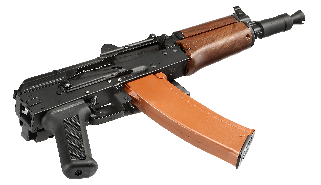 Double Bell AKS-74UN Professional Line Vollmetall S-AEG 6mm BB schwarz - Holzoptik Bild 4