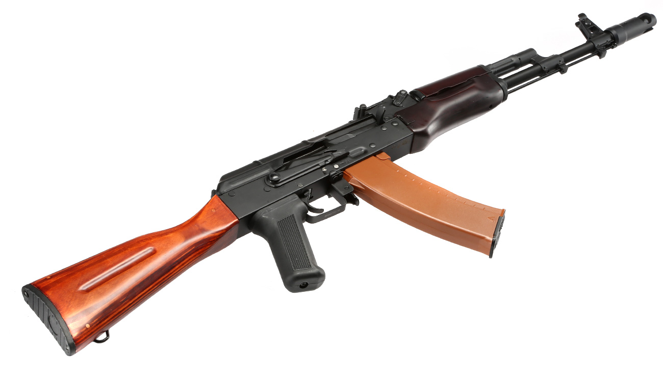 Double Bell AK-74N Professional Line Vollmetall S-AEG 6mm BB schwarz - Echtholz Bild 4