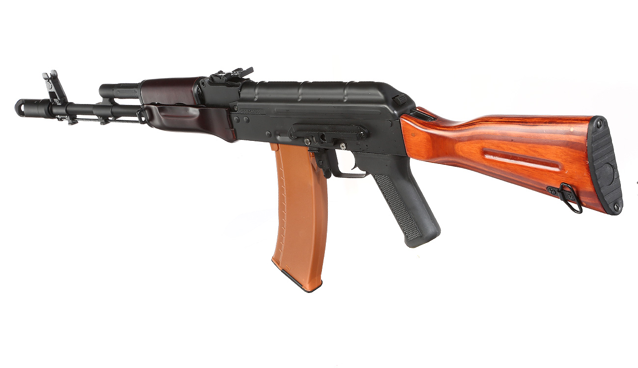 Double Bell AK-74N Professional Line Vollmetall S-AEG 6mm BB schwarz - Echtholz Bild 9