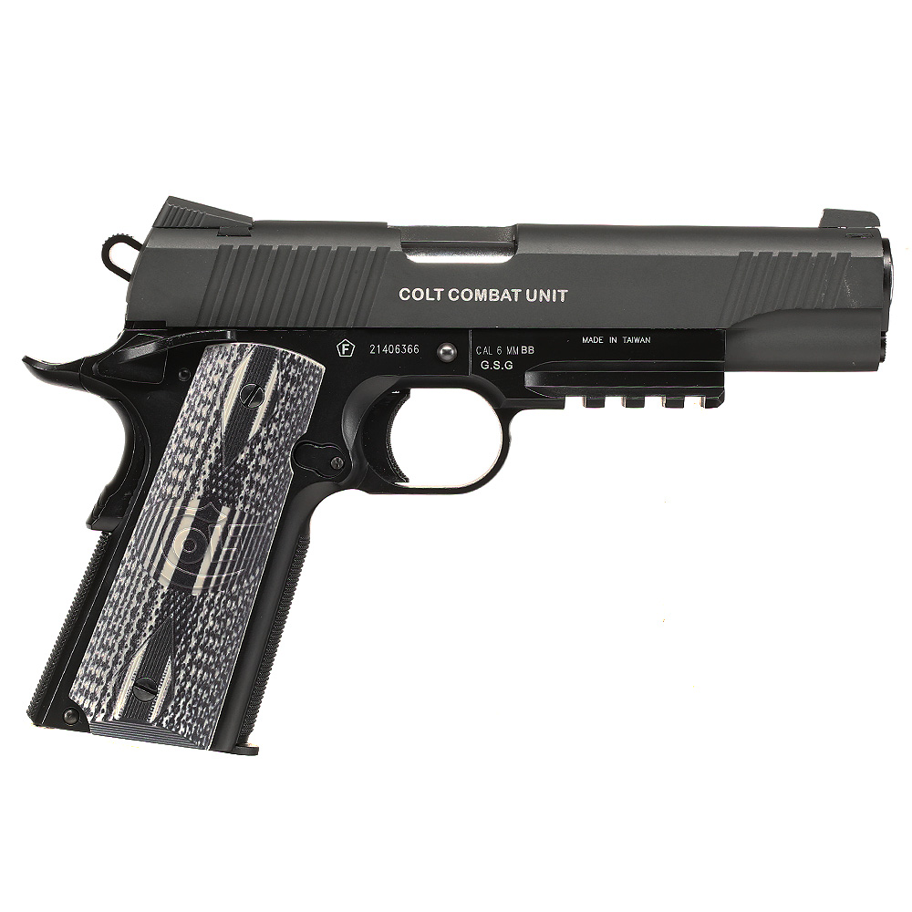 Cybergun Colt 1911 Combat Unit Vollmetall CO2 BlowBack 6mm BB grau / schwarz Bild 3