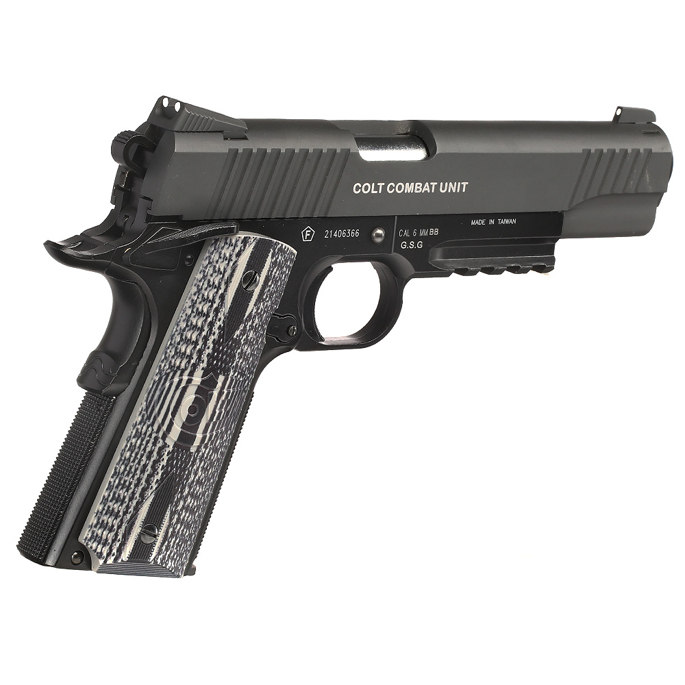 Cybergun Colt 1911 Combat Unit Vollmetall CO2 BlowBack 6mm BB grau / schwarz Bild 1