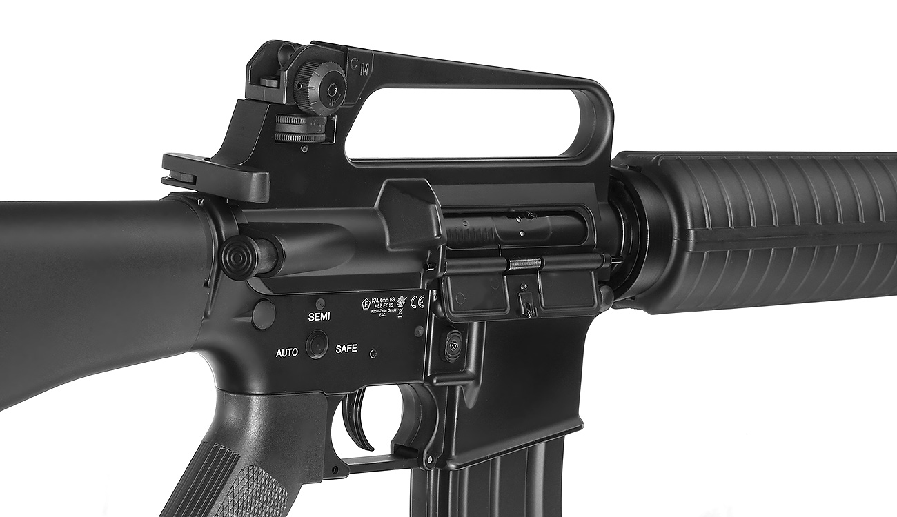 E&C M16A2 Rifle Vollmetall QD-1.5 Gearbox S-AEG 6mm BB schwarz Bild 7