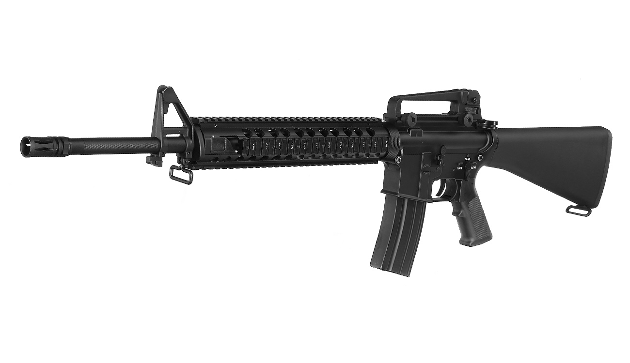 E&C M16A4 Rifle Vollmetall QD-1.5 Gearbox S-AEG 6mm BB schwarz