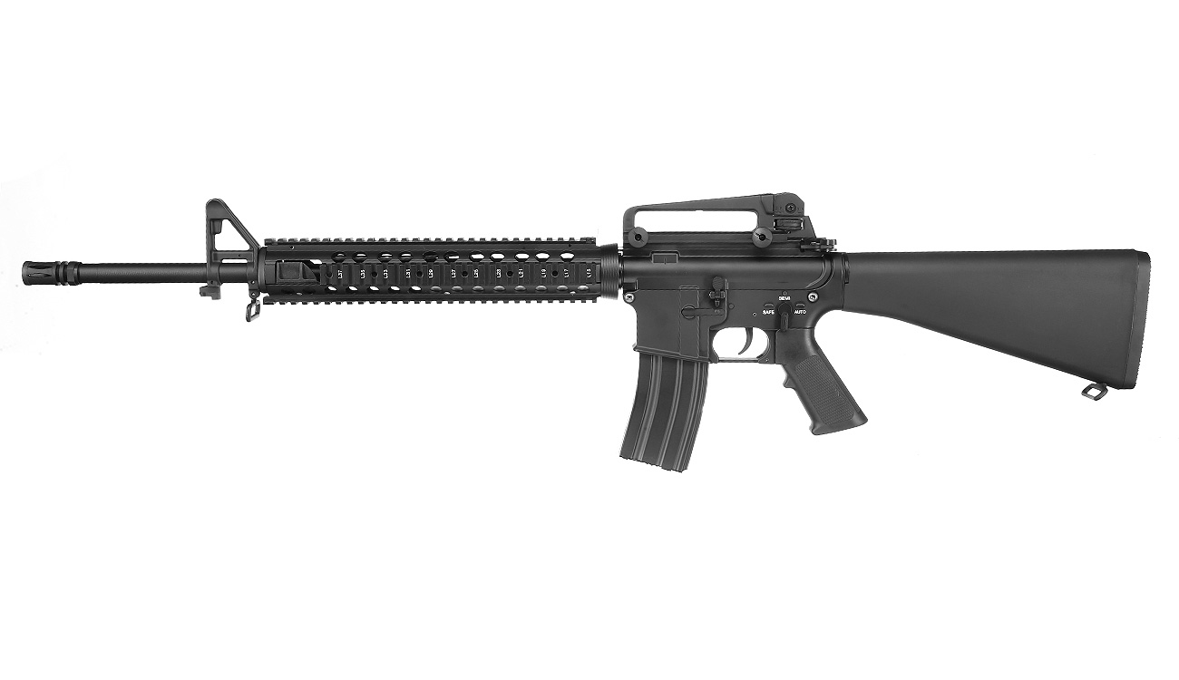 E&C M16A4 Rifle Vollmetall QD-1.5 Gearbox S-AEG 6mm BB schwarz Bild 1