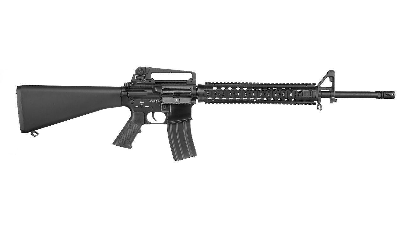 E&C M16A4 Rifle Vollmetall QD-1.5 Gearbox S-AEG 6mm BB schwarz Bild 2