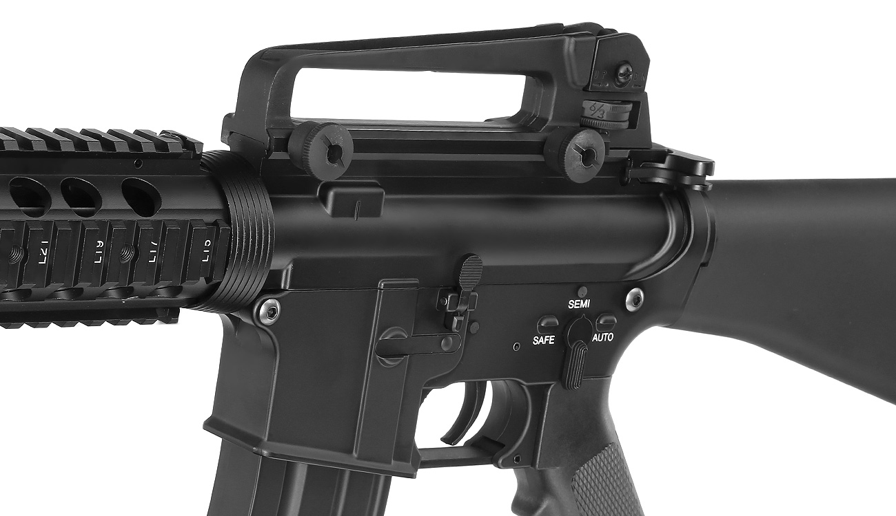 E&C M16A4 Rifle Vollmetall QD-1.5 Gearbox S-AEG 6mm BB schwarz Bild 6