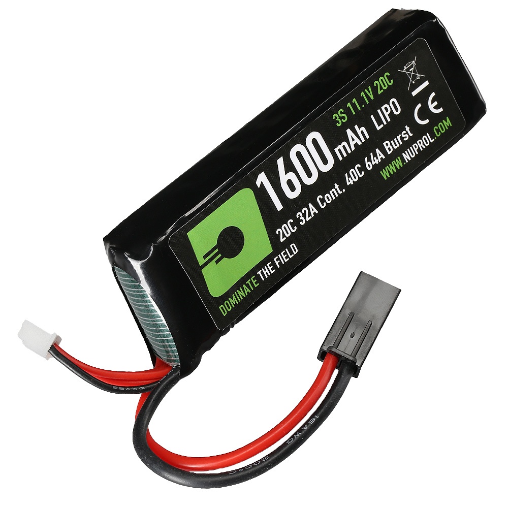 Nuprol Power Series LiPo Akku 11,1V 1600mAh 20C / 40C Small-Type m. Mini-Tam Anschluss Bild 2