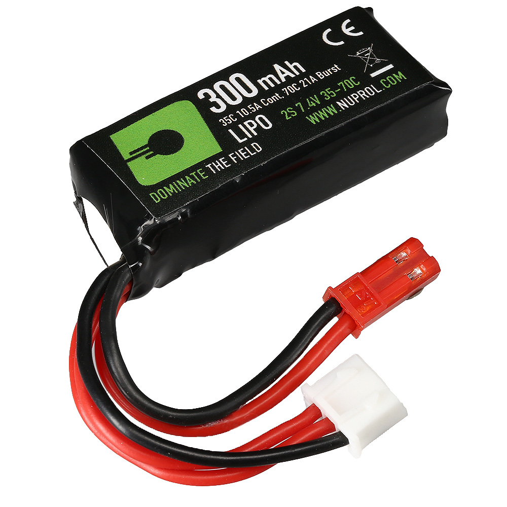 Nuprol Power Series LiPo Akku 7,4V 300mAh 35C / 70C f. Airsoftmodelle mit HPA-Systeme