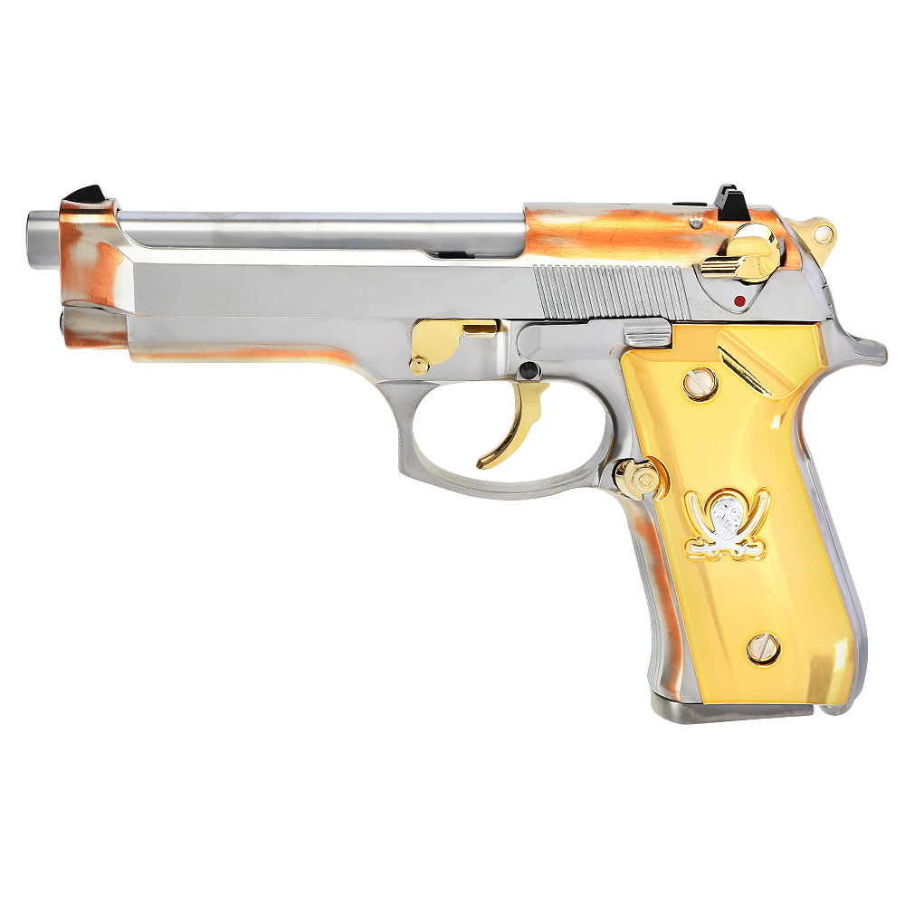Socom Gear M92F Calico Jack Vollmetall GBB 6mm BB Gold-Chrome Finish Bild 1