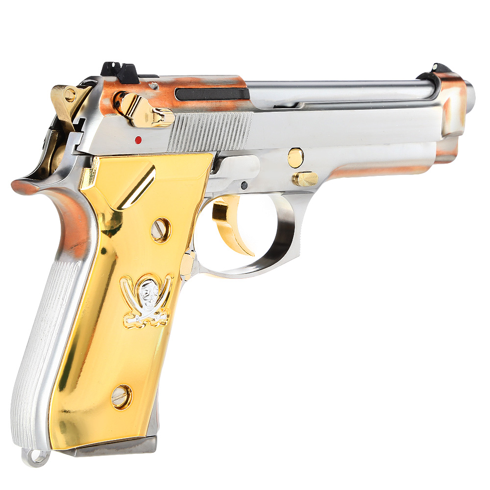 Socom Gear M92F Calico Jack Vollmetall GBB 6mm BB Gold-Chrome Finish Bild 4