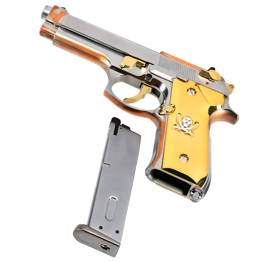 Socom Gear M92F Calico Jack Vollmetall GBB 6mm BB Gold-Chrome Finish Bild 6
