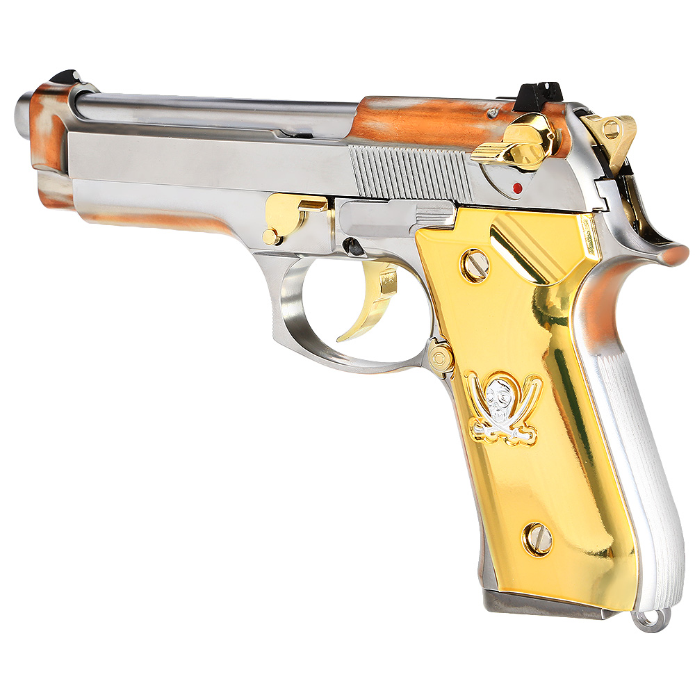 Socom Gear M92F Calico Jack Vollmetall GBB 6mm BB Gold-Chrome Finish Bild 7