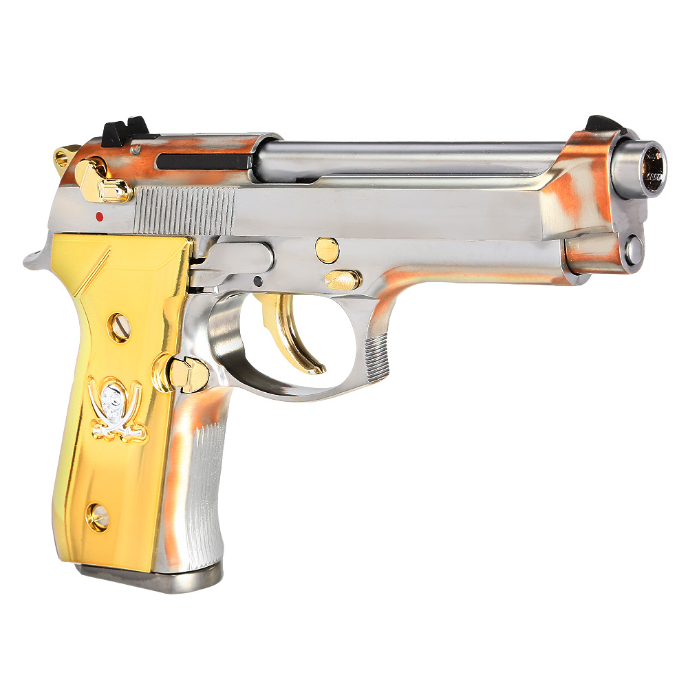 Socom Gear M92F Calico Jack Vollmetall GBB 6mm BB Gold-Chrome Finish Bild 8
