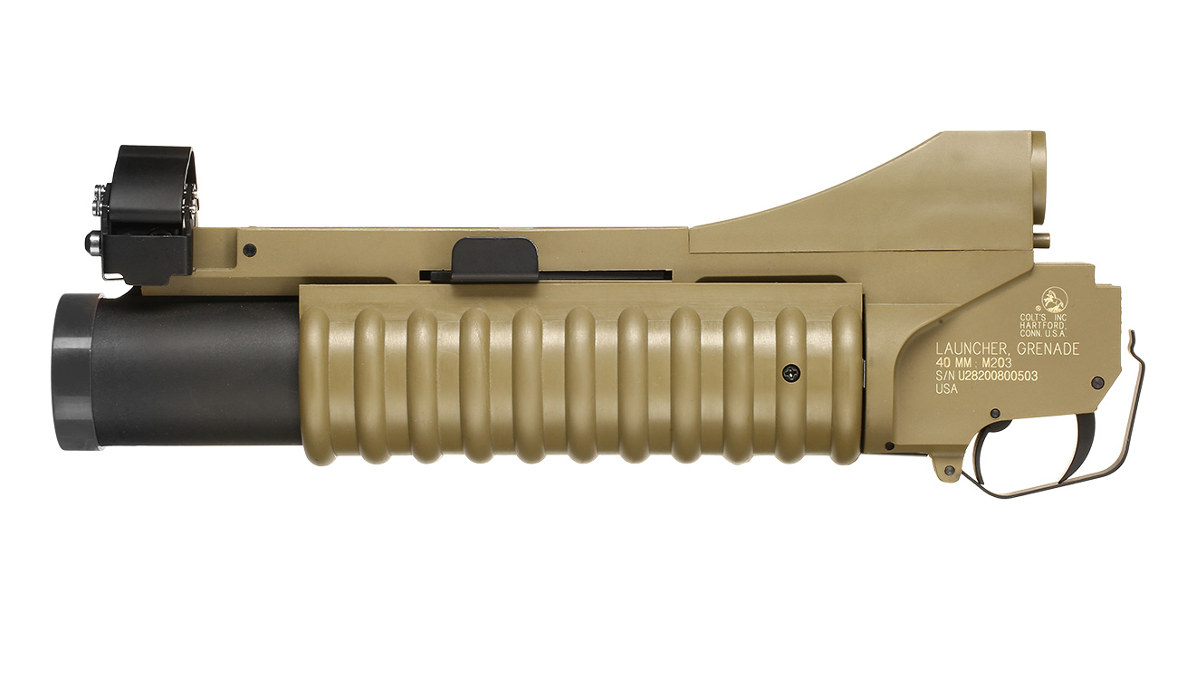 Cybergun Colt M203 40mm Granatwerfer Polymer-Version (3in1) Dark Earth - Short Version Bild 1