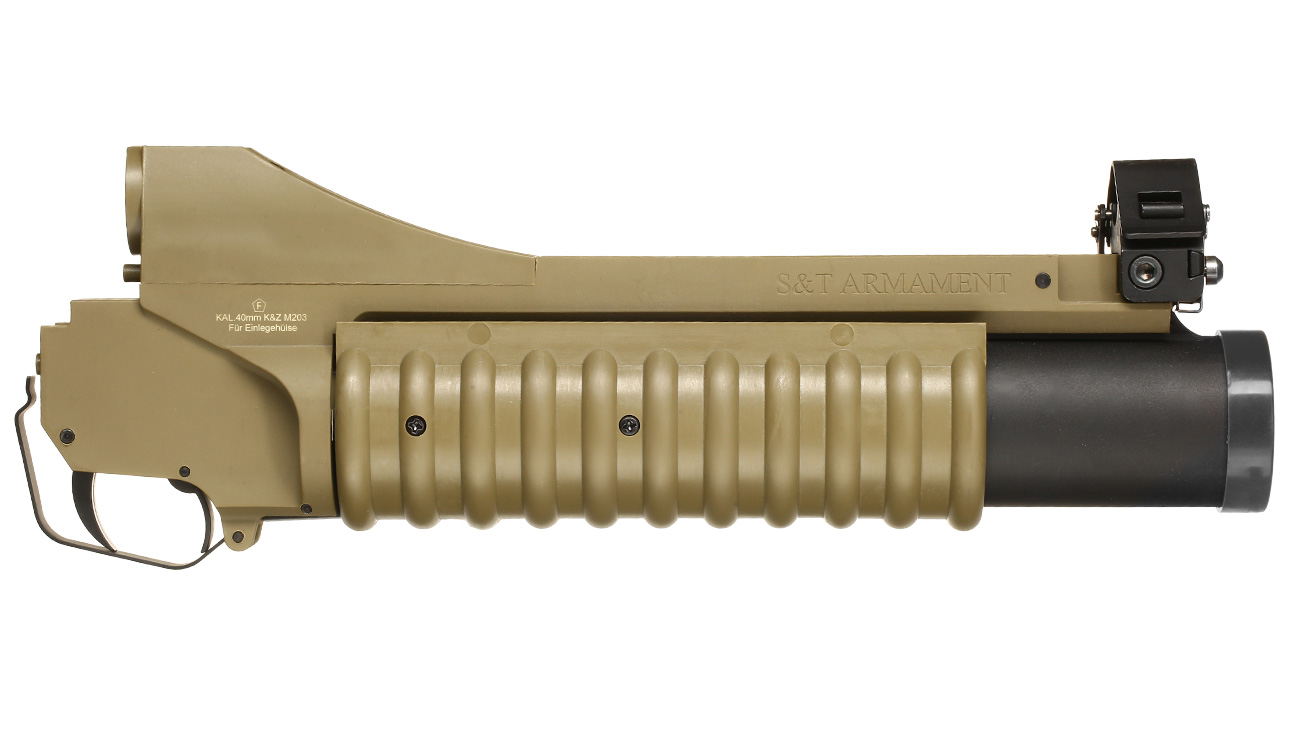 Cybergun Colt M203 40mm Granatwerfer Polymer-Version (3in1) Dark Earth - Short Version Bild 3