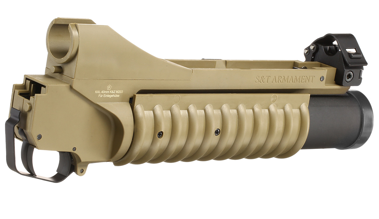 Cybergun Colt M203 40mm Granatwerfer Polymer-Version (3in1) Dark Earth - Short Version Bild 4