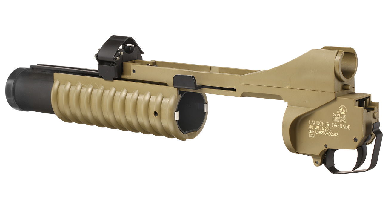 Cybergun Colt M203 40mm Granatwerfer Polymer-Version (3in1) Dark Earth - Short Version Bild 7